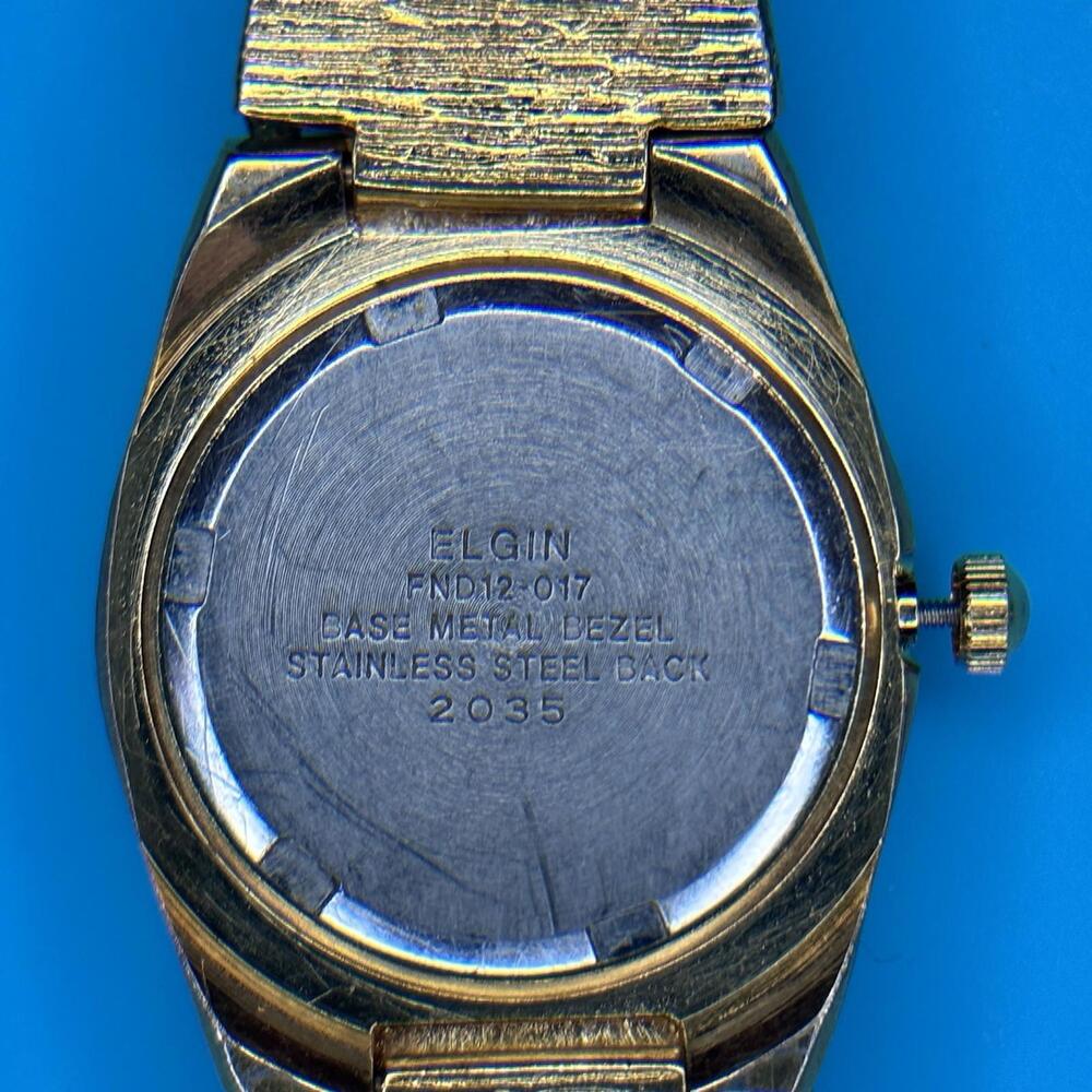 Vintage Elgin Quartz Gold Nugget Plated Diamond Chip Elegant Women’s Watch - Picture 2 of 12